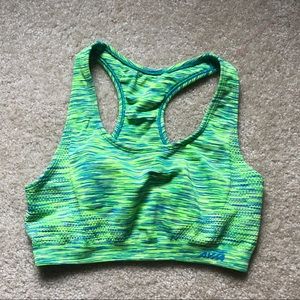 Bright Green/Blue Avia Sports Bra LIKE NEW